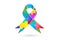 Autism puzzle ribbon vivid colors