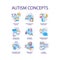 Autism spectrum disorder concept icons set