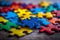 Autism symbol, colorful puzzle pieces, representation of neurodiversity