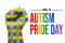 Autistic Pride Day is a pride celebration for autistic people held on June 18th every year. puzzle jigsaw pattern on fist