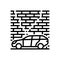 Auto Accident Icon. Collapse of Brick Wall on Car. Crack in Wall. Vector sign in simple style isolated on white