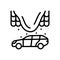 Auto Accident Icon. Collapse of Snow on Roof of Car. Falling Drops, Icicles. Warning of Danger.