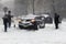 Auto in the Bronx stuck in snow during blizzard Jonas