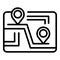 Auto camping route icon, outline style