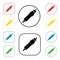 Auto connector signs set, on colored circles, on white. A set of coloured 8 icon. Flat design illustration.12 V cigarette