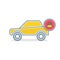 Auto icon. Car traffic transport unlock sign.