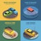 Auto Insurance Isometric Icons Square