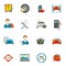 Auto Mechanic Flat Icons Set