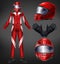 Auto race driver protective suit realistic vector