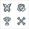 Auto racing line icons. linear set. quality vector line set such as cross wrench, trophy, glove