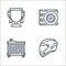 Auto racing line icons. linear set. quality vector line set such as helmet, air filter, tyre