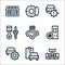 auto racing line icons. linear set. quality vector line set such as racing car, diagnostic, repair, ticket, circuit, piston,