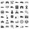 Auto rental icons set, simple style