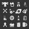 Auto repair icons set grey vector