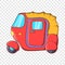 Auto rickshaw icon in cartoon style