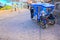 Auto rickshaw parked in the street of Chivay town, Peru