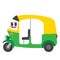 Auto Rickshaw transportation cartoon character side view vector illustration