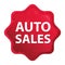 Auto Sales misty rose red starburst sticker button