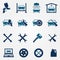 Auto service and repair flat icon set