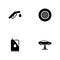 Auto - a set of black four solid icons isolated on a white background