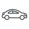 Auto trip line icon, automobile and tourism, car sign, vector graphics, a linear pattern on a white background.
