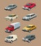 Auto truck garage car set design
