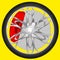 Auto wheel.Rim,tyre and brake caliper.