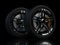 Auto wheels on a dark background with chrome rims close-up