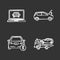Auto workshop chalk icons set