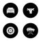 Auto workshop glyph icons set