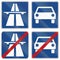 Autobahn And Fast Traffic Highway Signs In Germany