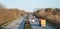 Autobahn, Germany, cars driving on the road. View from the bridge over the road