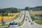 Autobahn near Plauen. Germany - August 22, 2015