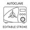 Autoclave icon. Professional sterilization equipment, industrial disinfection. Sterile surface. Autoclave machine for dental