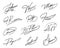 Autograph or business signatures pack set of names