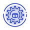 Automated, Data, Solution, Science Blue Dotted Line Line Icon