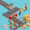 Automated Factory Production Line Isometric Poster