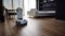 Automated Housekeeping Robot Maid cleaning the house with a Vacuum Machine - Ai Generated