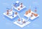 Automated industry concept 3d isometric web people scene