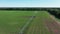 Automated irrigation system in the field aerial view.