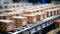 Automated Journey of Cardboard Boxes on a Conveyor Belt Line. E-commerce concept. Generative Ai