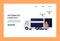 Automated logistics and drone shipping website banner template.