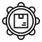 Automated packing icon outline vector. Factory conveyor