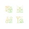 Automated systems in agriculture gradient linear vector icons set