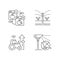 Automated systems in agriculture linear icons set