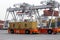 Automated vehicles moving shipping containers to and from gantry cranes in the Port of Rotterdam, The Netherlands, September 6,