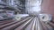 Automated wallpaper production line. Wallpaper production process in a modern factory.