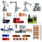 Automated Warehouse Equipment Flat Icons