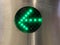 Automatic admission system with a green LED arrow for entering the building and for ascending and descending in the subway or