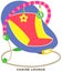 Automatic baby bouncer, swing bed gadjet. Chaise longue with toys, interior element for children